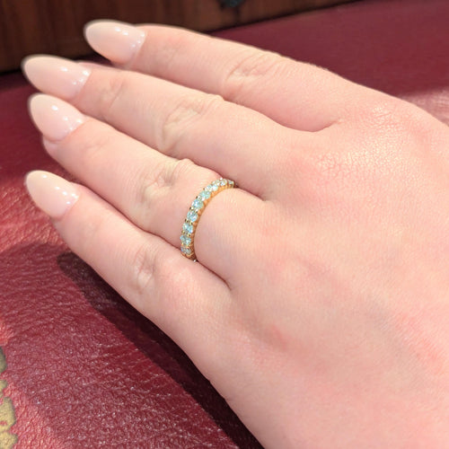 Bague 54 Alliance tour complet or jaune diamants 58 Facettes 30437