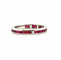 Bague 53 Alliance or blanc 18 carats rubis calibrés et diamants 58 Facettes