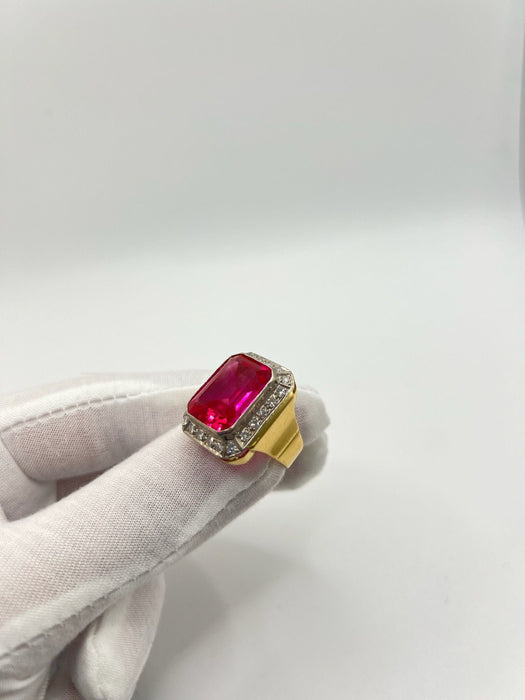 Bague 60 Bague rubis synthétique 25 ct 58 Facettes