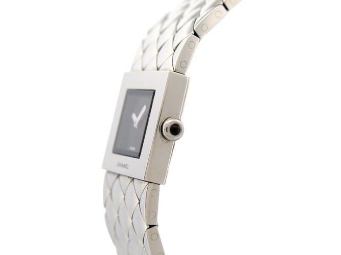 Montre vintage montre CHANEL matelasse h0009 19mm en acier quartz lady 58 Facettes 271264