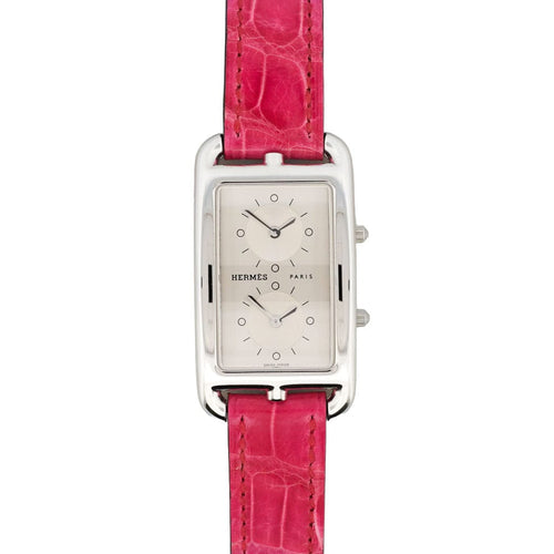 Montre Hermès Cape Cod Dual Time - Cadran argenté - GM 58 Facettes