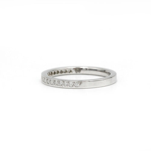 Bague 52 Demi-alliance - platine et diamants 58 Facettes 1158