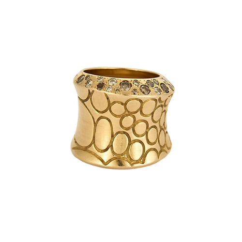 Bague 51 POMELLATO - Bague en or rose représentant des écailles de crocodile sertie de diamants 58 Facettes