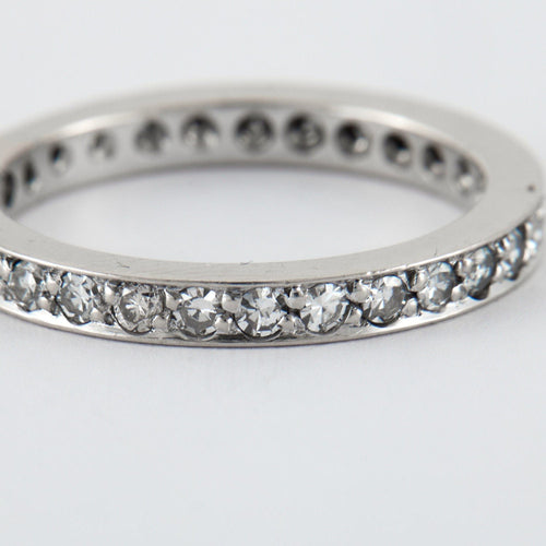 Bague 59 Alliance Diamants Or Blanc 58 Facettes