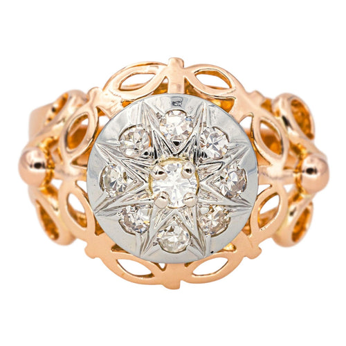 Bague 52 Bague  Dôme Or rose, Or blanc Diamant 58 Facettes 4311394CN