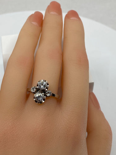 Bague 56 Bague Toi & Moi diamants vers 1930 58 Facettes AB68