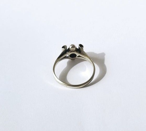 Bague 53 Bague ancienne en or blanc 18k et diamant 0,05 carat 58 Facettes