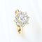 Bague 52 Bague rosette en or jaune 18 carats sertie de diamants taille brillant 58 Facettes