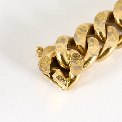 Bracelet Bracelet gourmette en or jaune limé 58 Facettes MEL0087