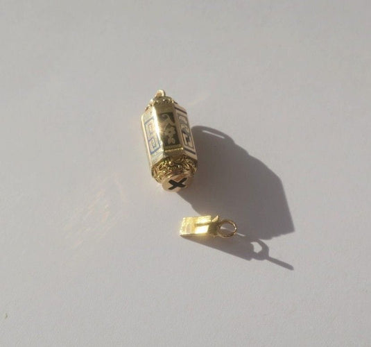 Rare Fermoir ancien émaillé Or rose