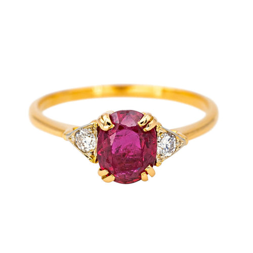 Bague 58 Bague  Or jaune Rubis, Diamant 58 Facettes 4423551RV