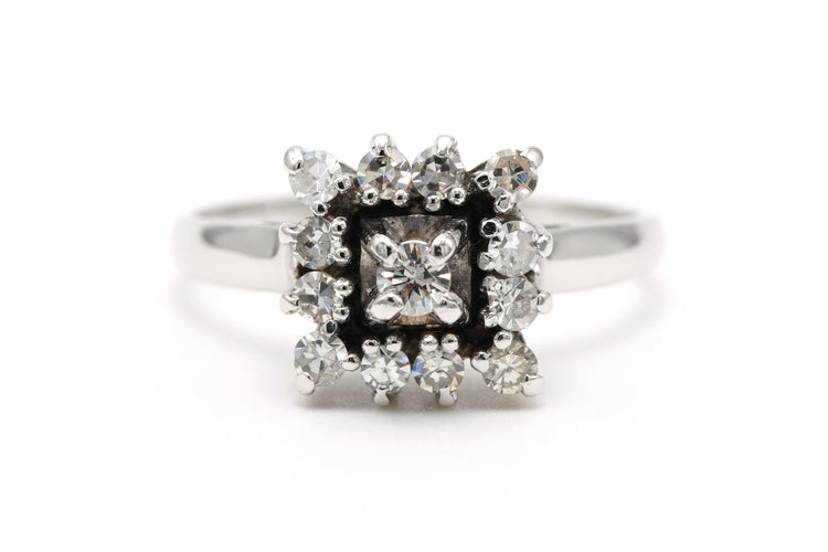 Bague 55 Bague contemporaine en or blanc sertie de diamants (+-0.37ct) 58 Facettes 22591
