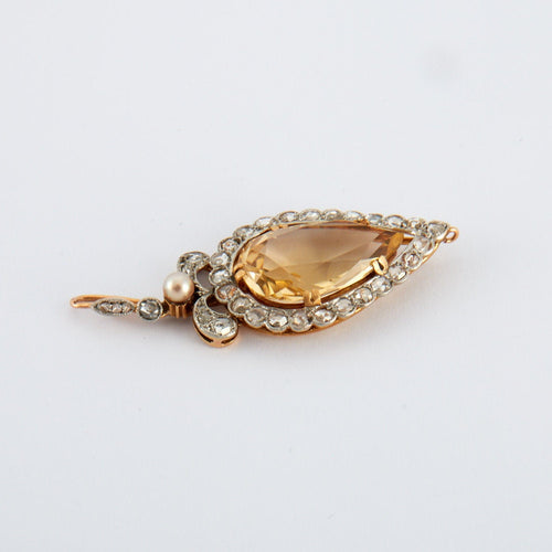 Pendentif Pendentif Ancien Citrine Diamants 58 Facettes