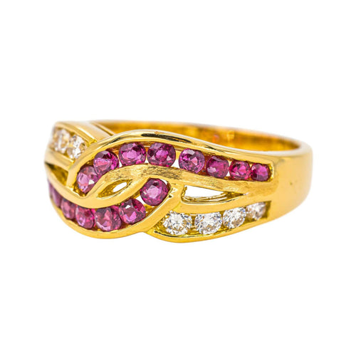 Bague 54 Bague  Or jaune Rubis, Diamant 58 Facettes 4169049CN