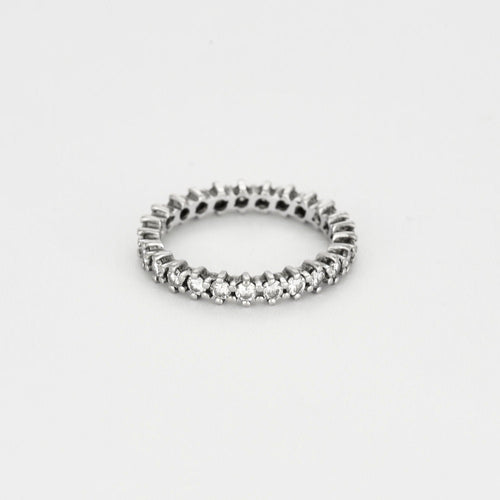 Bague 53 Alliance or blanc et diamants 58 Facettes ROM1135