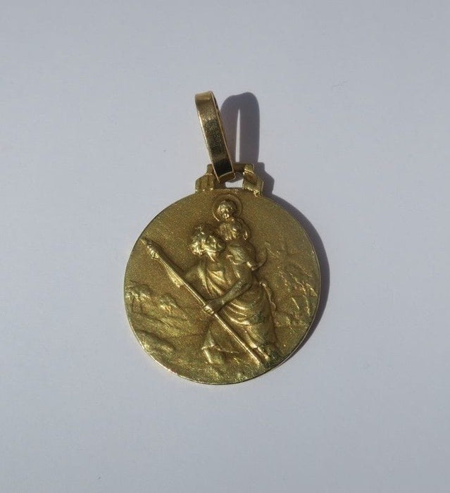 Pendentif Médaille or jaune biface Saint Christophe 58 Facettes
