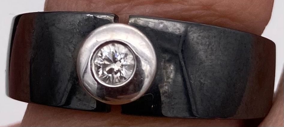 Bague 54 Bague Céramique & Diamant 58 Facettes