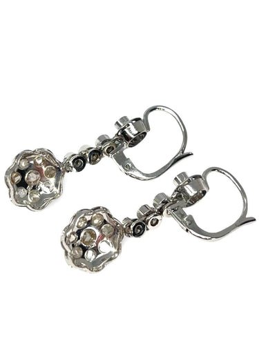 Boucles d'oreilles Boucles d'oreilles vintage platine et diamants 1 ct 58 Facettes 68701