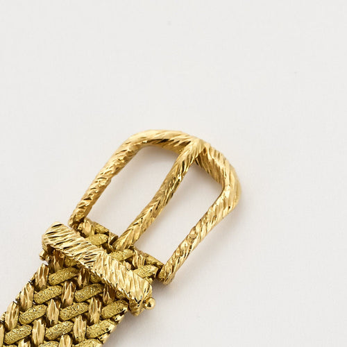 Bracelet Hermès - Collection Prélude - Rare Bracelet Vintage en or jaune tressé et texturé 58 Facettes BIA1153