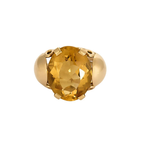 Bague Cocktail en or jaune et citrine