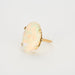 Bague 54 Bague Or Jaune Cabochon d'Opale Blanche 58 Facettes