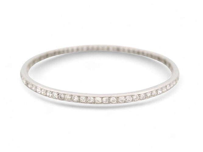 Bracelet bracelet jonc serti complet 78 diamants 3.8ct platine 850 25.3gr 58 Facettes 268460