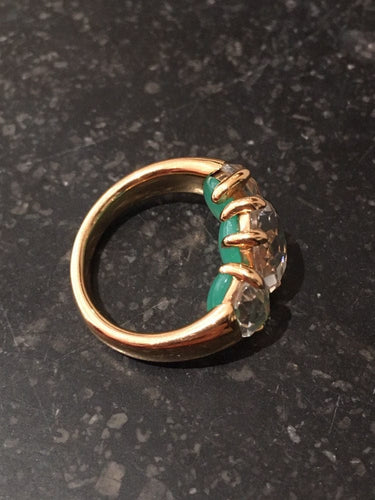 Bague 50.5 Pomellato - Bague Capri en or jaune 18k et chrysoprase 58 Facettes