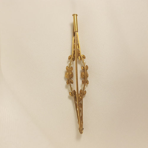 Broche Broche ancienne or jaune et perles fines 58 Facettes