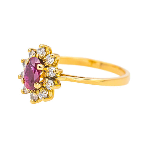 Bague 50 Bague Marguerite Or jaune Rubis, Diamant 58 Facettes 4776440CN