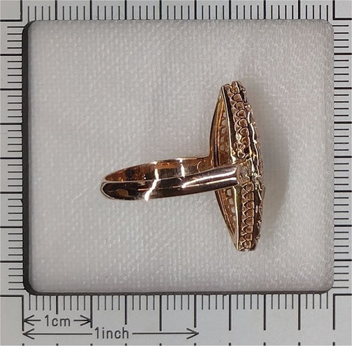 Bague 52 Bague vintage antique en forme de marquise avec diamant et saphir naturel 58 Facettes 23271-0290