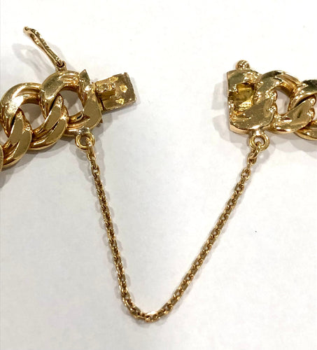 bracelet vintage massif maille gourmette or jaune