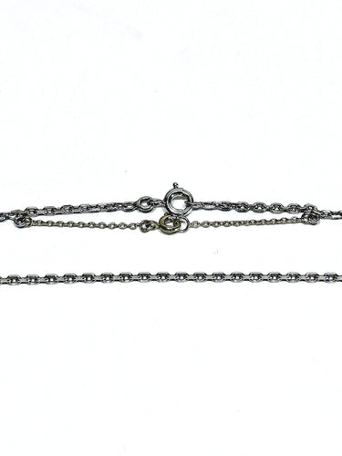 Collier Chaîne maille forçat en or blanc 18 carats 58 Facettes