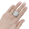 Bague 55 Bague pavage diamants, or blanc. 58 Facettes 35185
