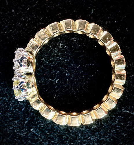 Bague 59 Bague or jaune sertie de deux diamants et jonquille 58 Facettes