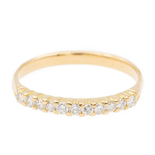 Bague 56.5 Bague Demi alliance Or jaune Diamant 58 Facettes 2271469CN