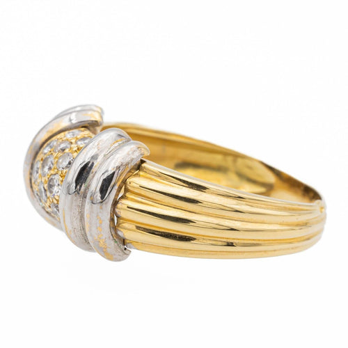 55 Bague Or jaune, Or blanc Diamant 58 Facettes 1639196CN