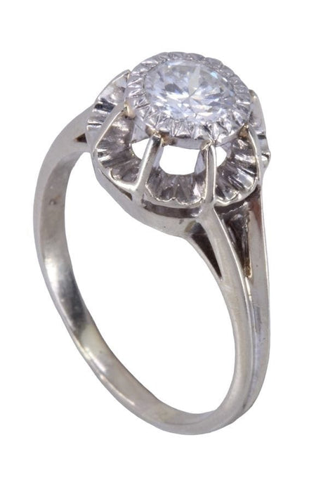 Bague 57 BAGUE SOLITAIRE ANCIEN DIAMANT 0.60 CARAT 58 Facettes 086811