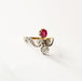 Bague 55 Bague ancienne duchesse or jaune diamants et rubis 58 Facettes