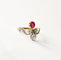 Bague ancienne duchesse or jaune diamants et rubis