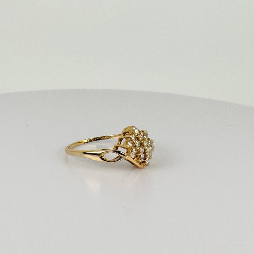 Yellow gold ring with diamonds 58 Facettes 2310011