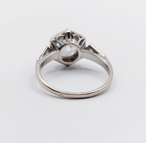 Bague 48.5 Bague solitaire Art Déco Platine diamant taille ancienne 1,70 carat (circa 1920) 58 Facettes A06291