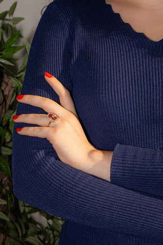 Bague 54 Bague Or jaune Diamant, Rubis 58 Facettes 4745020CN