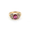 Bague 53 Bague en or jaune 18 carats avec rubis et diamants 58 Facettes