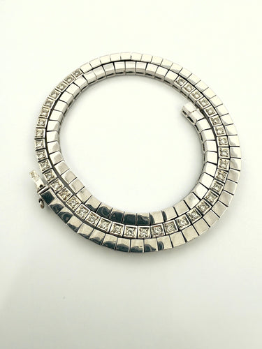Collier Collier Tennis en or blanc et diamants 58 Facettes