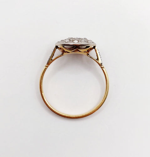 Bague 62.5 Bague cible or jaune, diamants taille rose (circa 1920) 58 Facettes A06337
