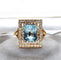 Bague 52 Bague or jaune aigue-marine diamants 58 Facettes