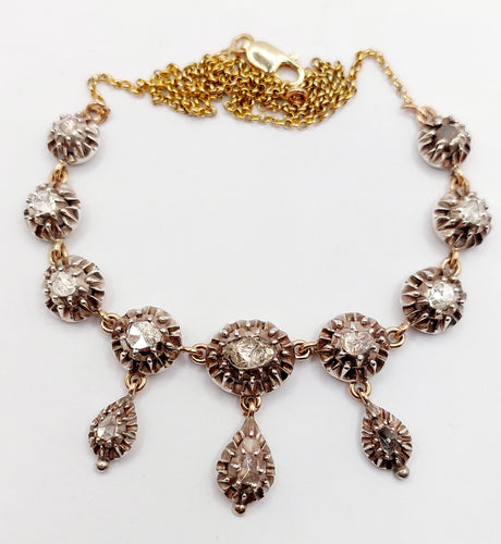 Collier Collier victorien or, argent et diamants 58 Facettes A05344