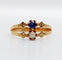 Bague 57 Bague toi et moi antique en or rose 18k perle et pierre bleue 58 Facettes A06504