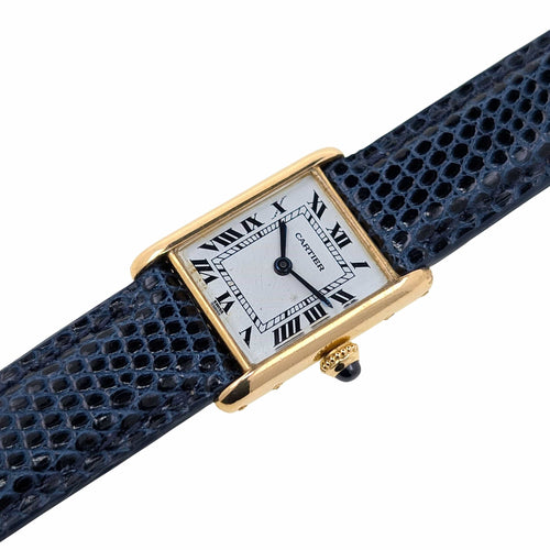Montre Cartier Tank Louis Cartier Small Model 18k Gold Ref 03 58 Facettes