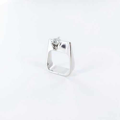 Bague Bague Jean VENDÔME "Satellite" or gris et diamant 58 Facettes